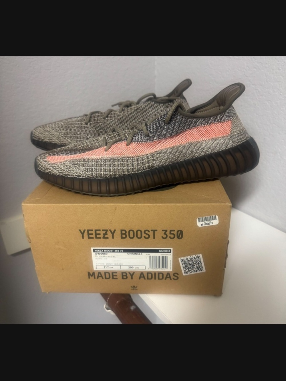 Adidas Yeezy Boost 350 V2 — Red Knit with Dark Accents